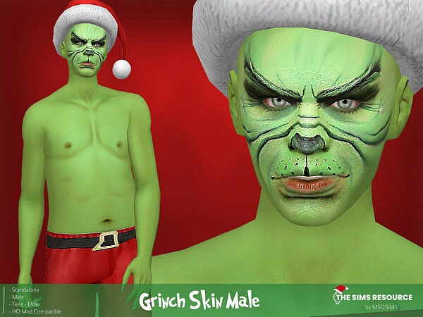 Grinch Skin Male by MSQSIMS from TSR