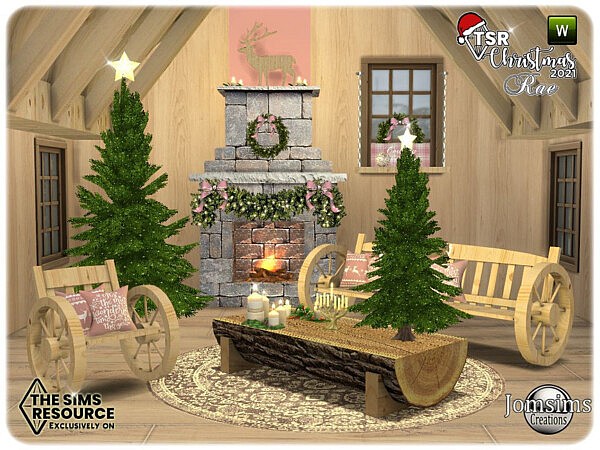 TSR 2021 Christmas Collection country rae living room by jomsims from TSR