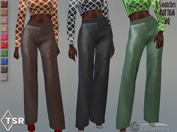 Leather straight leg pants by Harmonia from TSR