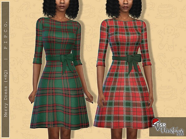 TSR Christmas 2021   Merry Dress by Pipco from TSR