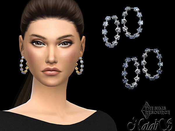 Princess cut crystals hoop earrings by NataliS from TSR