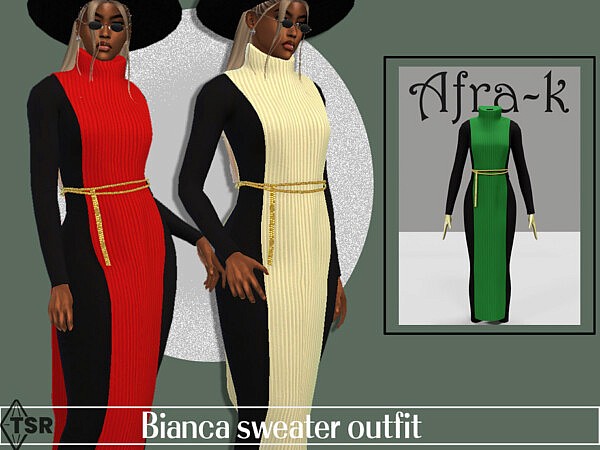 Bianca turtleneck sweater outfit by akaysims from TSR