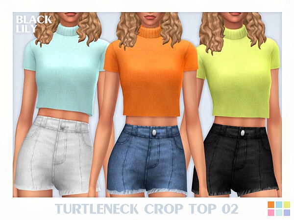 Turtleneck Crop Top 02 by Black Lily from TSR
