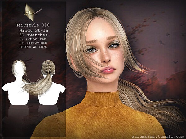 Hairstyle 010   Windy Style by AurumMusik from TSR