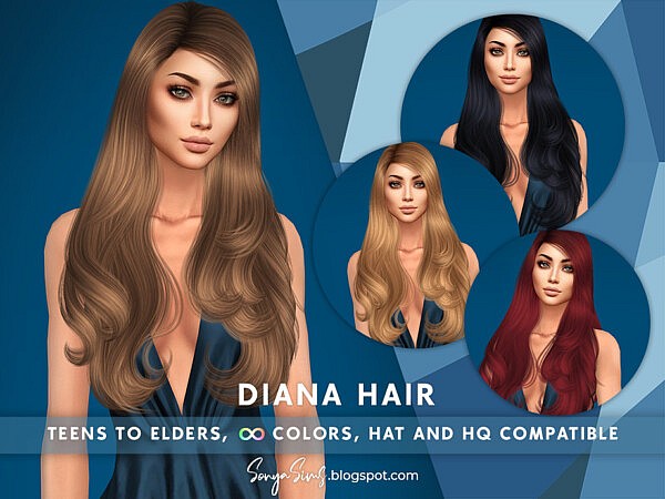 Diana Hair by SonyaSimsCC from TSR