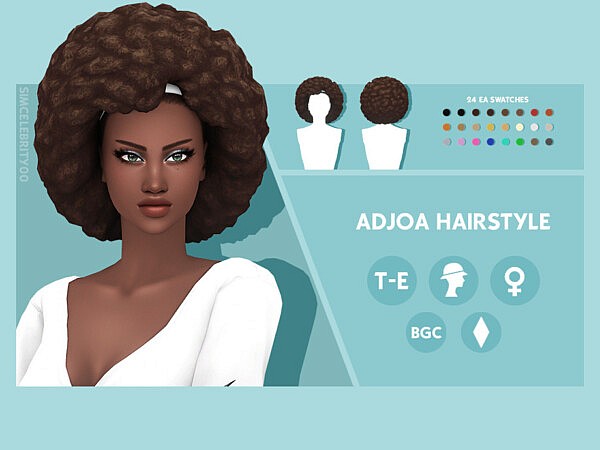 Adjoa Hairstyle by simcelebrity00 from TSR