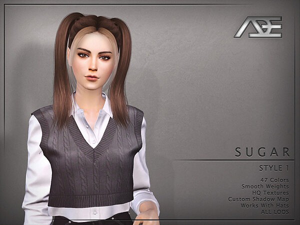 Sugar Style 1 (Hairstyle) by Ade Darma from TSR