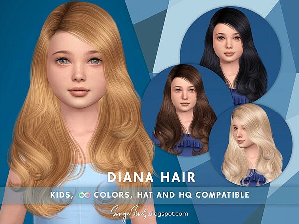 Diana Hair KIDS by SonyaSimsCC from TSR