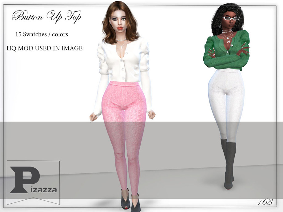 Button up Top by pizazz from TSR • Sims 4 Downloads