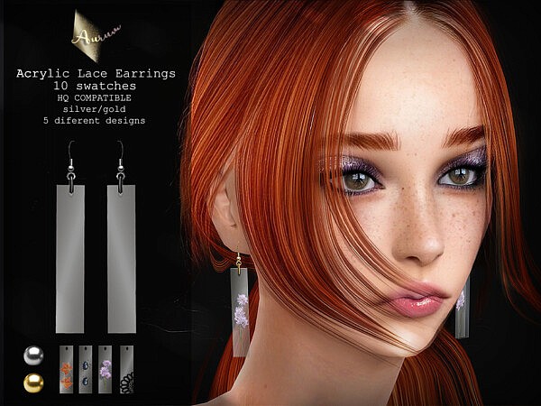 Acrylic Lace Earrings by AurumMusik from TSR
