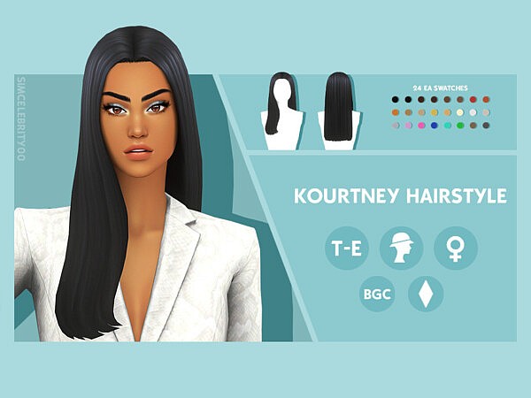 Kourtney Hairstyle by simcelebrity00 from TSR