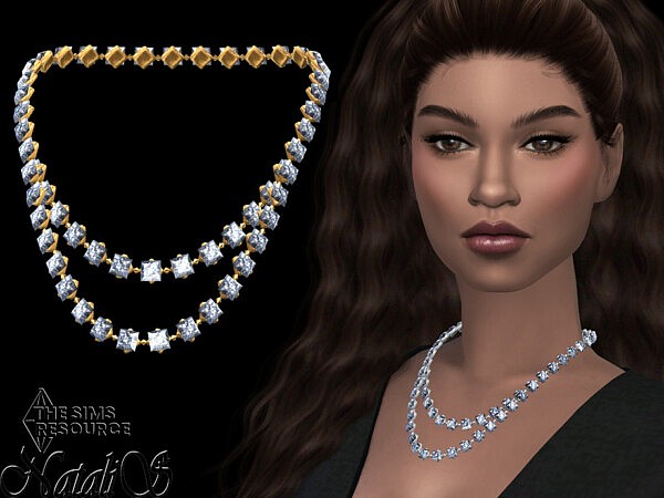 Princess cut crystal double necklace by NataliS from TSR