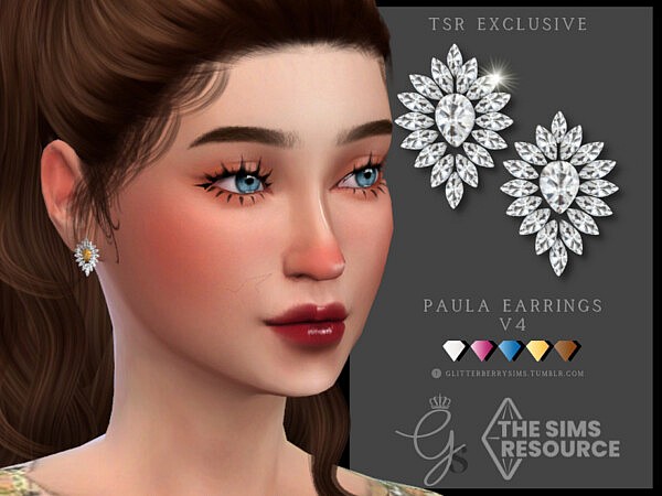 Paula Earrings V4 by Glitterberryfly from TSR