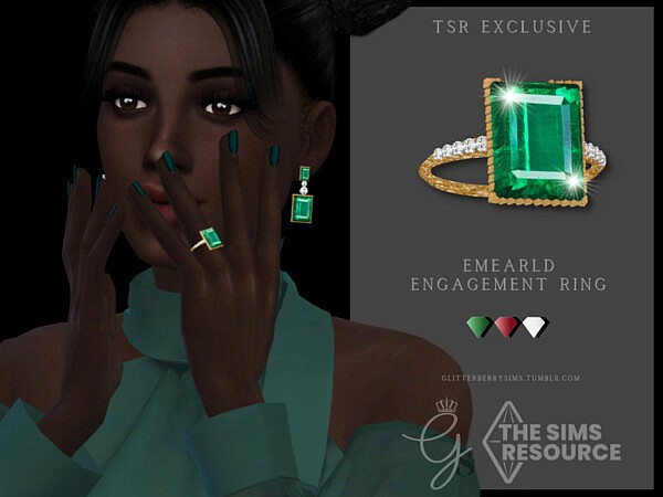 Emerald Engagement Ring by Glitterberryfly from TSR