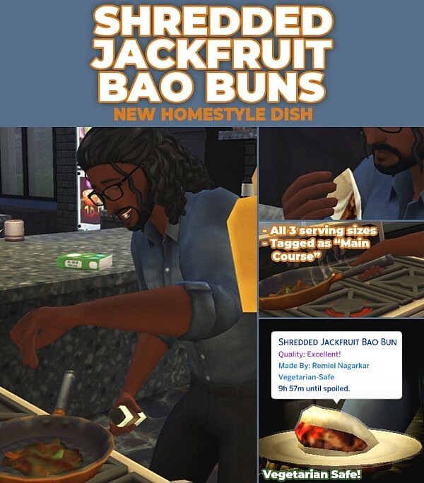 Shredded Jackfruit Bao Bun by RobinKLocksley from Mod The Sims