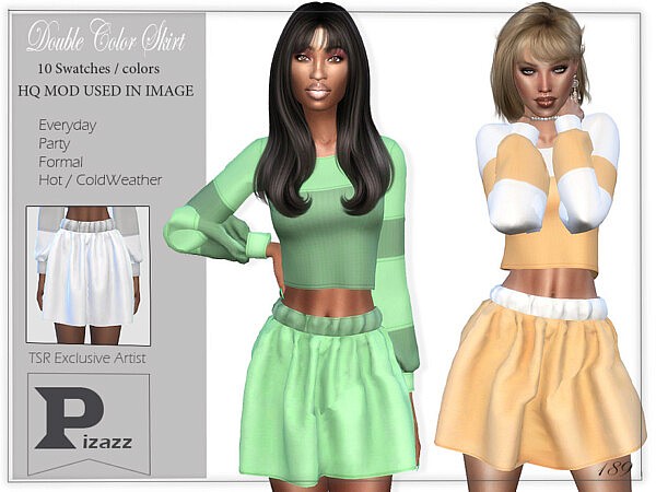 Double Color Skirt by pizazz from TSR