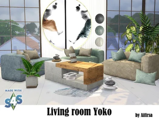Yoko Livingroom from Aifirsa Sims
