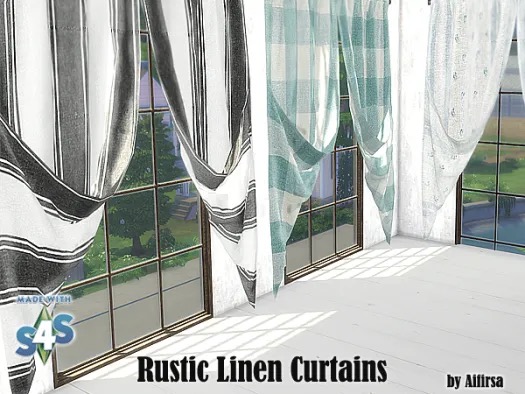 Rustic Linen Curtains from Aifirsa Sims