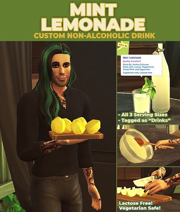 Mint Lemonade   New Custom Drink Recipe by RobinKLocksley from Mod The Sims
