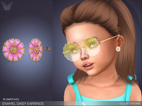 Enamel Daisy Earrings For Toddlers by feyona from TSR