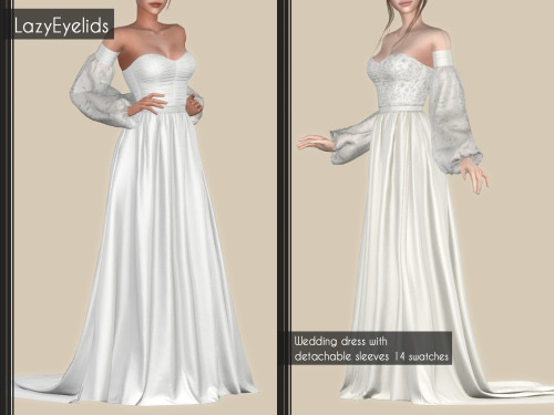 Wediing dress with detachable sleeves from Lazyeyelids