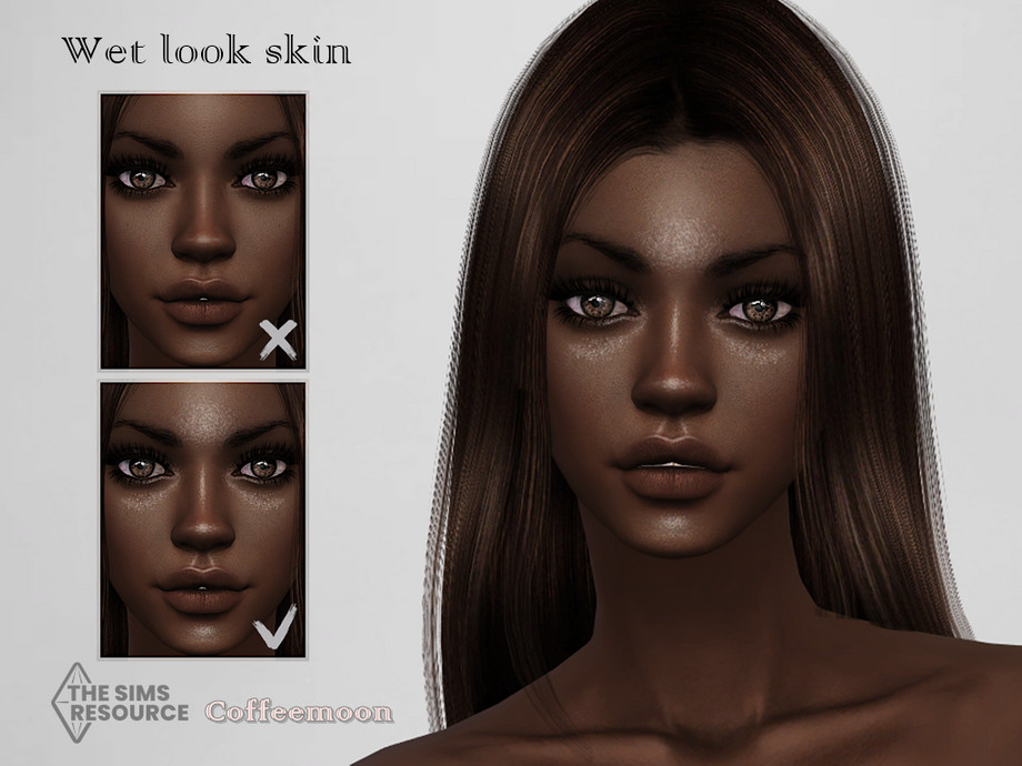 Wet look skin (Blush) by coffeemoon from TSR • Sims 4 Downloads