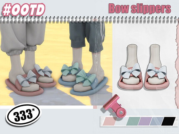 333 Bow slippers by asan333 from TSR