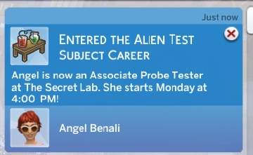 Alien Test Subject (Part Time) Career by BosseladyTV from Mod The Sims