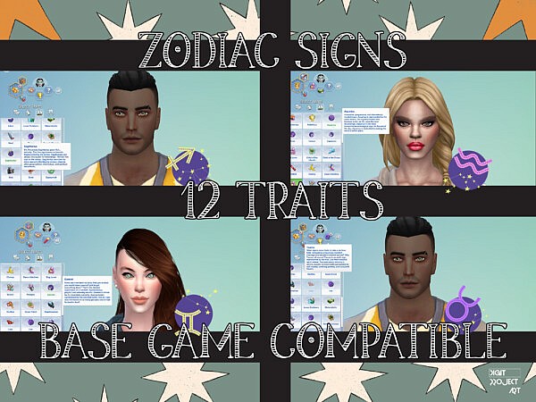 Zodiac Signs by Digit PArt from Mod The Sims