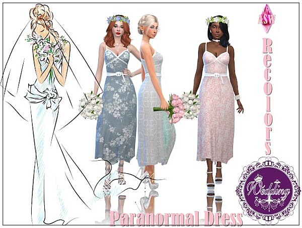 Wedding Paranormal Dress from Annett`s Sims 4 Welt