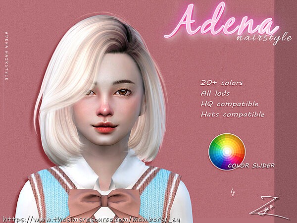 Adena Hairstyle for kids (medium bob hairstyle) by  zy from TSR