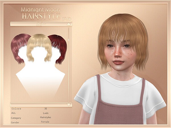 Midnight Moon (Child Hairstyle) by JavaSims from TSR