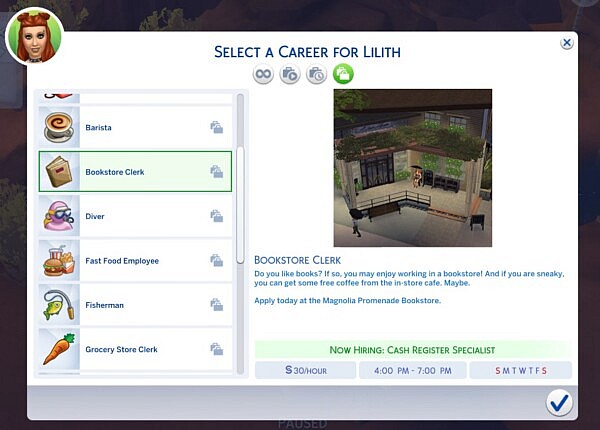 Bookstore Clerk (Part Time) Career by BosseladyTV from Mod The Sims
