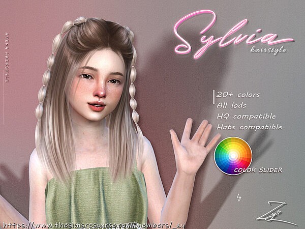 Sylvia Hairstyle ( double bubble braids) for kids by  zy from TSR