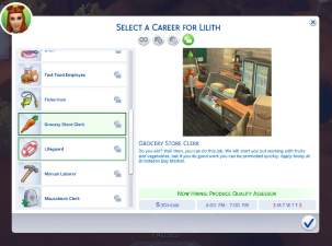 Grocery Store Clerk (Part Time) Career by BosseladyTV from Mod The Sims