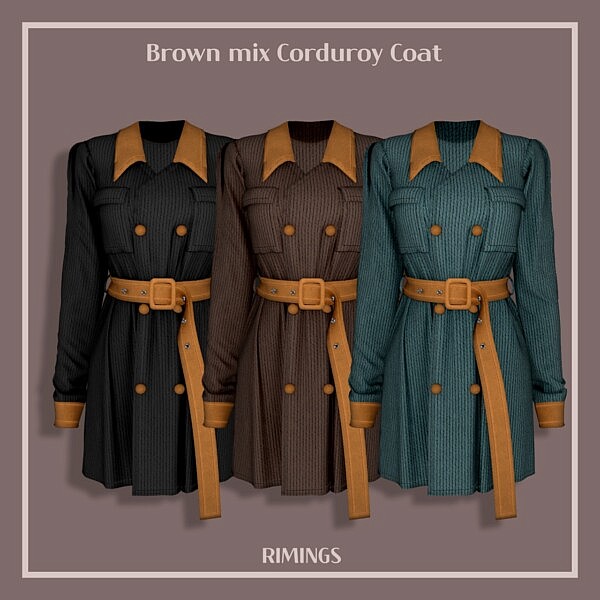 Brown mix Corduroy Coat from Rimings