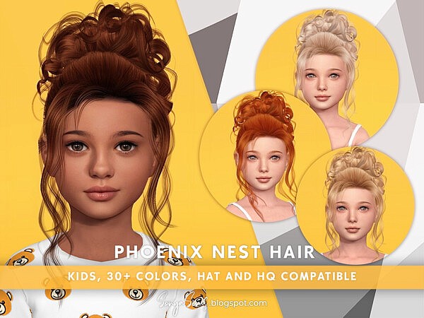 Phoenix Nest Hair KIDS by SonyaSimsCC from TSR
