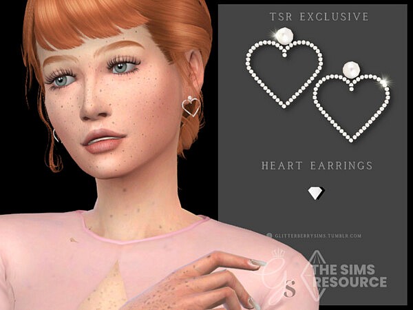 Heart Pearl Earrings by Glitterberryfly from TSR
