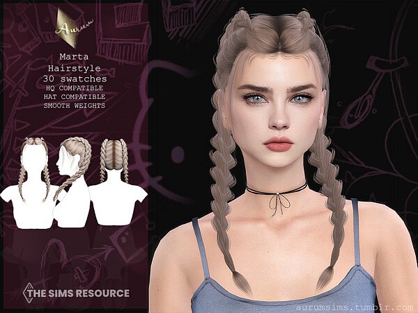 Double braided hairstyle   Marta by AurumMusik from TSR