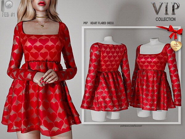 HEART FLARED DRESS P97 by busra tr from TSR