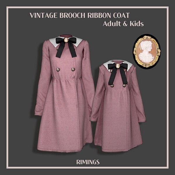 Vintage Brooch Ribbon Coat from Rimings