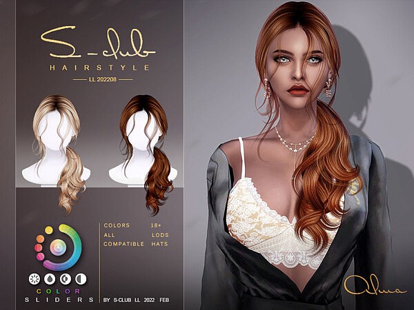 Curly braid hairstyles (ALMA) by S CLUB from TSR