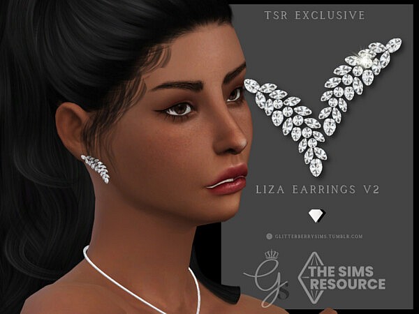 Liza Earrings V2 by Glitterberryfly from TSR
