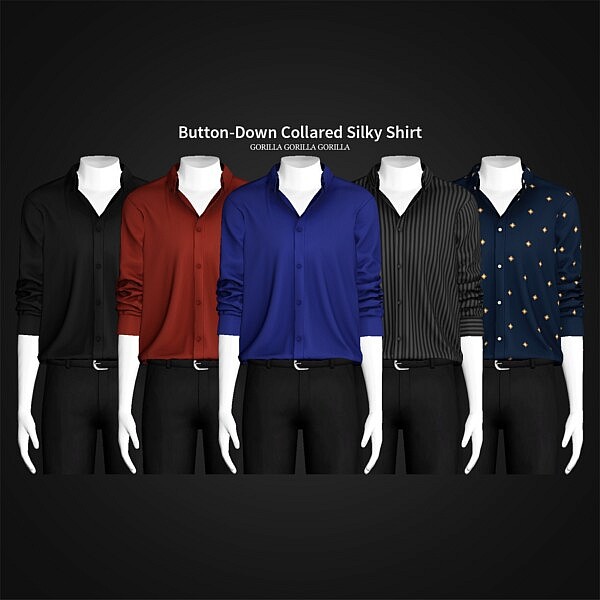 Button Down Collared Silky Shirt from Gorilla