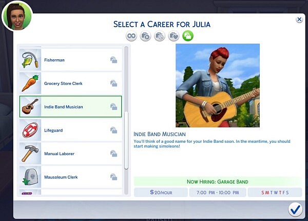 Indie Band Musician (Part Time) Career by BosseladyTV from Mod The Sims