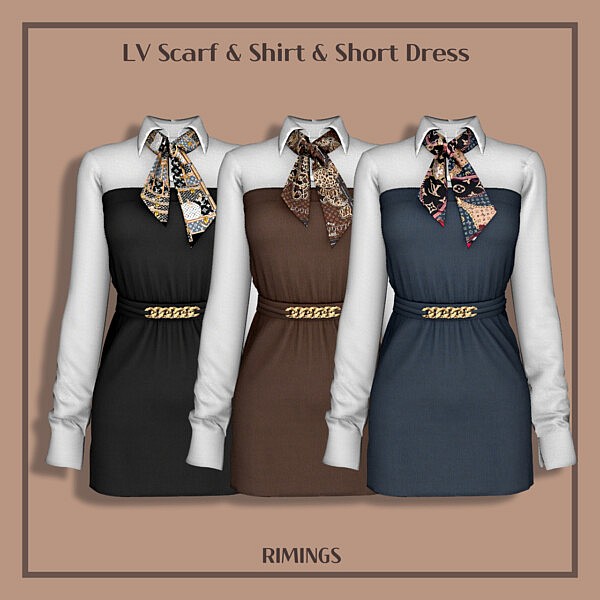 Scarf & Shirt & Short Dress from Rimings