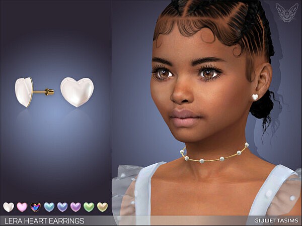 Lera Heart Earrings For Kids by feyona from TSR