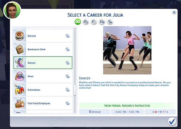 Dancer (Part Time) Career by BosseladyTV from Mod The Sims