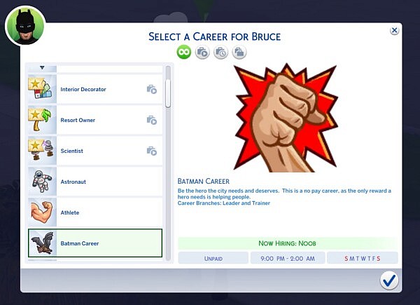 Batman Career by atillathesim from Mod The Sims
