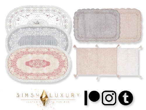 Shabby Chic   Bath rugs from Sims4Luxury